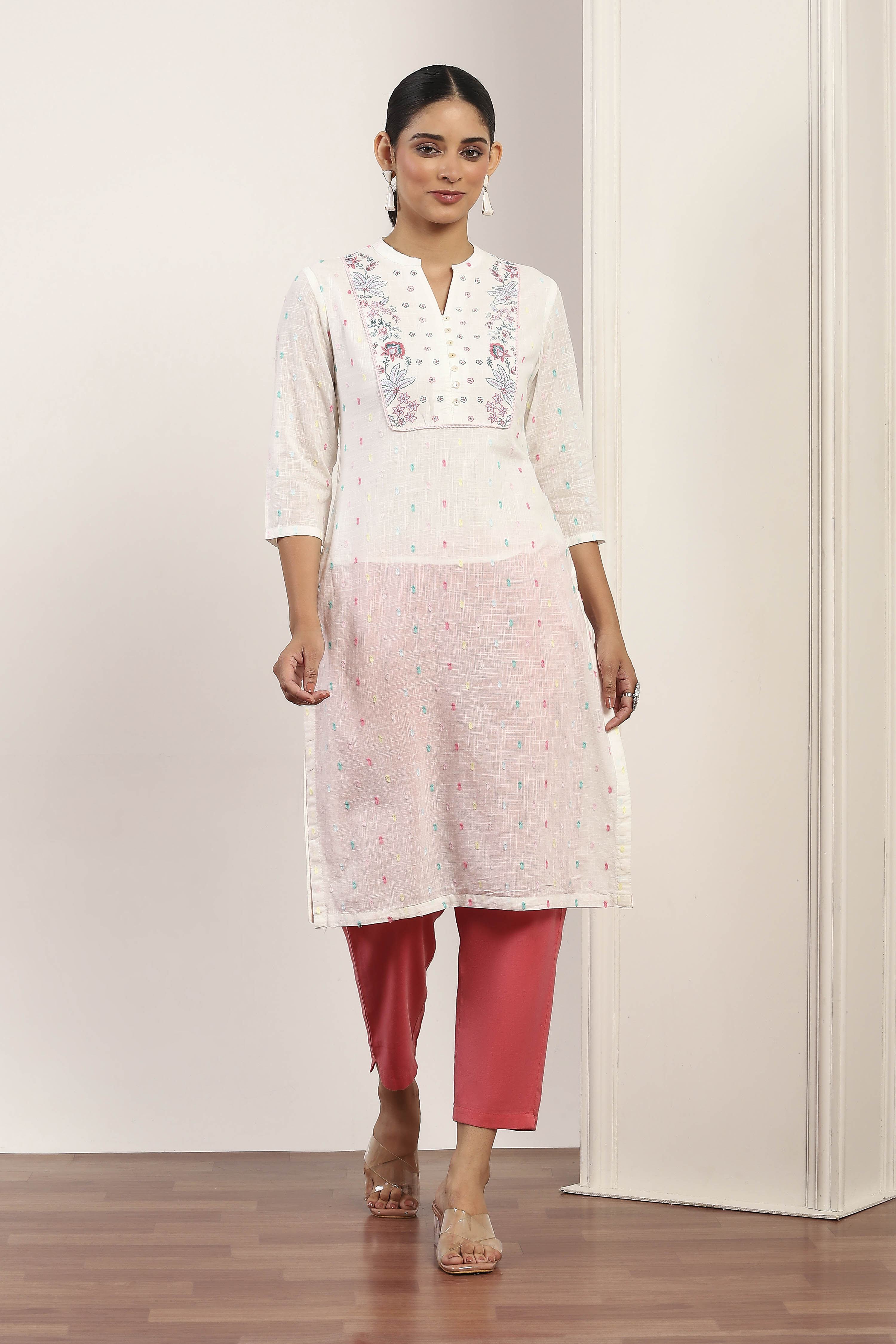 White Cotton A-line & Kalidar Kurtas image number 5