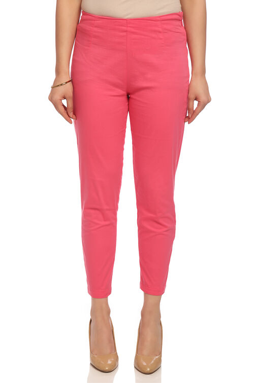 Coral Polyester Slim Pants image number 0