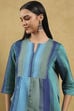 Blue Viscose Blend Solid Tiered Top image number 1