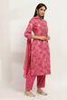 Green Viscose Blend Gathered Printed Kurta Salwar Suit Set image number 5