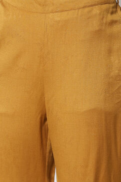 Mustard Acrylic Straight Suit Set image number 2