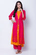Pink Cotton Straight Kurta image number 0