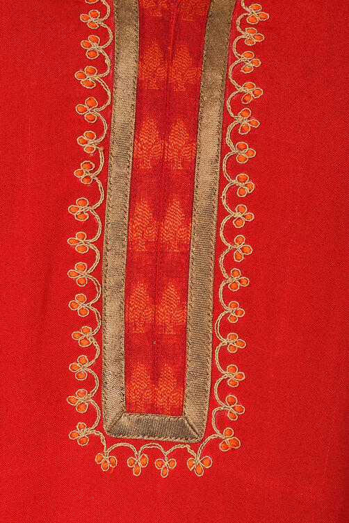 Red A-Line Rayon Kurta image number 5