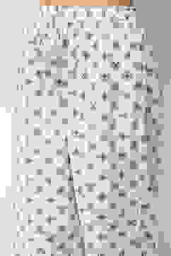 Off-White Cotton Blend Printed Straight Palazzos image number 1