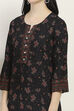 Black Viscose Rayon Straight Kurta image number 1