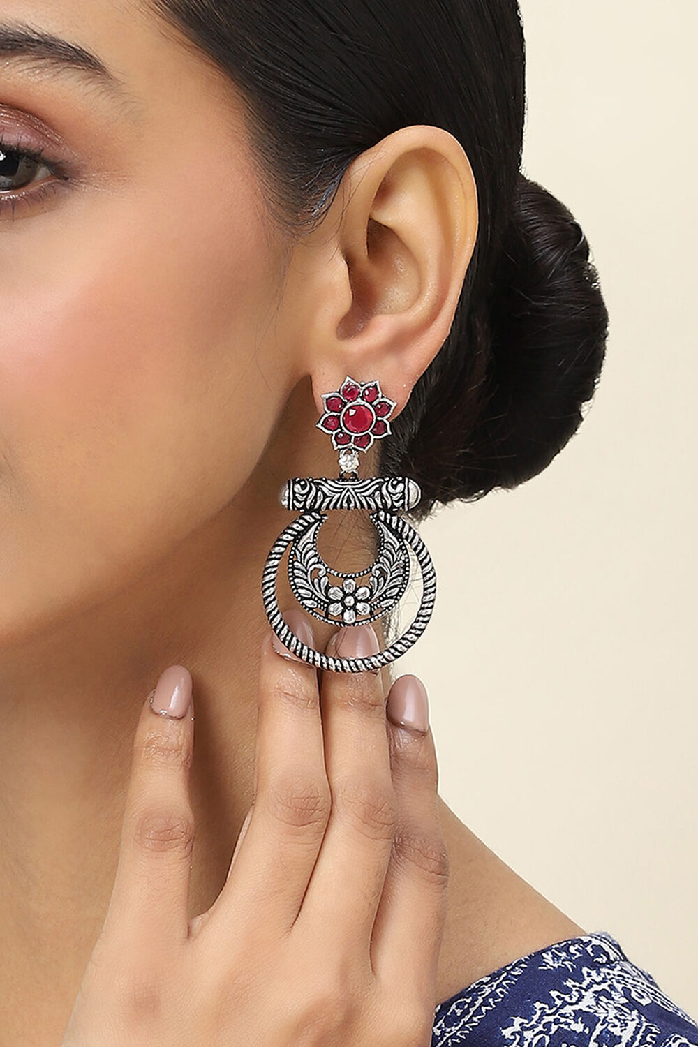 Pink Alloy Drop & Danglers image number 1