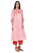 Pink Kalidar Gauge Kurta image number 0