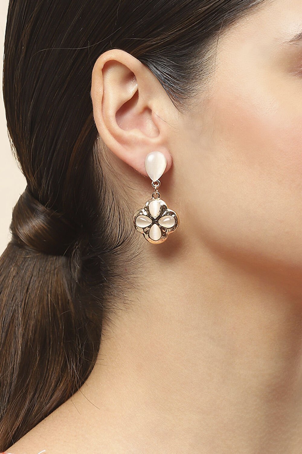 Gold Oxidised Alloy Earrings image number 1