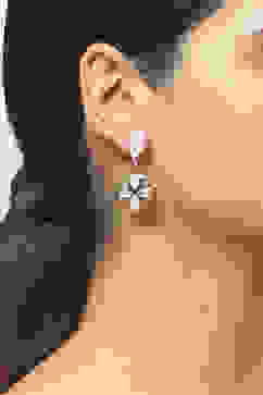 Gold Oxidised Alloy Earrings image number 1