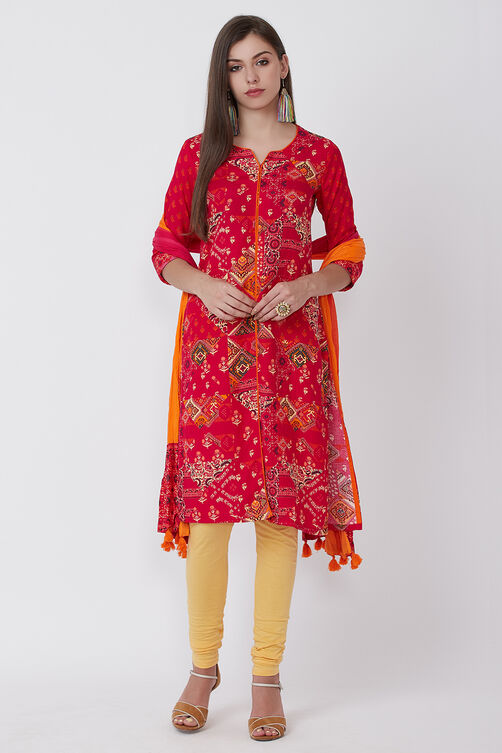 Pink Viscose Straight Kurta image number 2