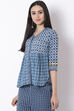 Indigo Cotton Flared Indie Top image number 3