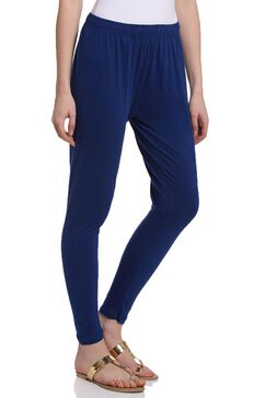 Royal Blue Cotton Leggings image number 3