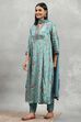 Red Viscose Rayon Printed Kalidar Suit Set image number 3