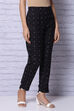 Black Viscose Straight Pants image number 3
