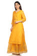 Mustard Straight Poly Cotton Kurta image number 3