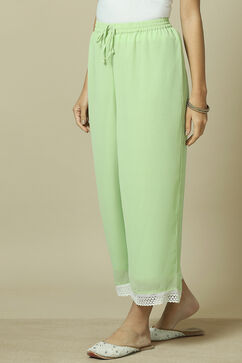 Lime Green Cotton Blend Palazzo image number 2