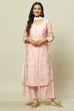 Light Pink Cotton Blend Woven Straight Kurta Suit Set image number 7