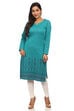 Blue Straight Poly Cotton Kurta image number 0