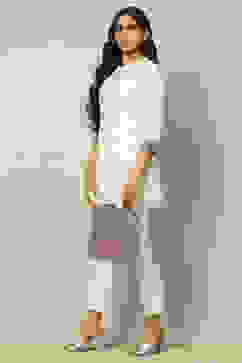 White Cotton Floral Yard dyed Straight Kurta image number 2