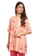 Peach Flared Viscose Indie Top image number 2