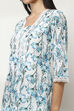 White and Blue Cotton Straight Co-ord Set image number 1