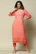 Off White LIVA Straight Printed Kurta image number 0