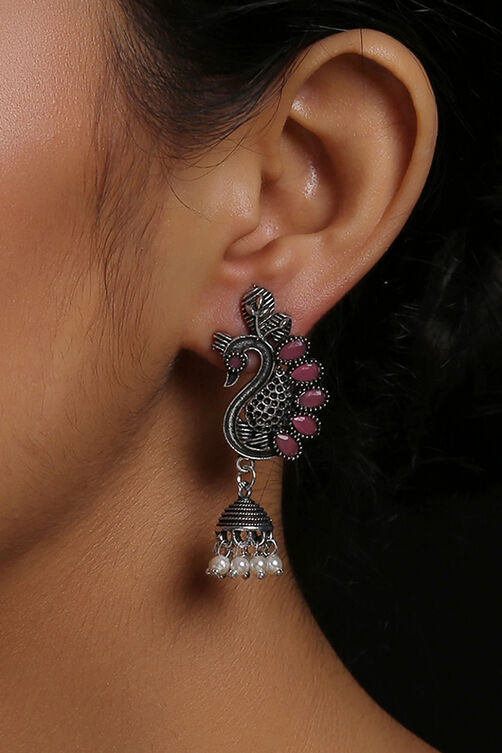 Light Pink Metal Brass Earring image number 0