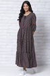 Black LIVA Tiered Dress image number 0