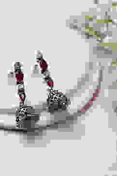 Red-White Alloy Jhumkas image number 0