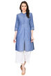 Blue Straight Chambray Kurta image number 0