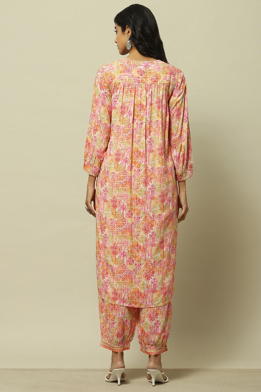 Multi-coloured Printed Straight Co-ord Set image number 4