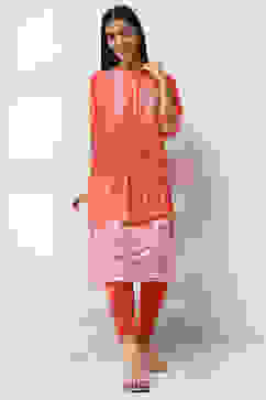 Coral Cotton Lycra Solid Regular Pants image number 0