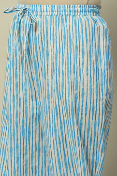 Blue Cambric Straight Suit Set image number 2