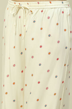 White LIVA Blend Woven Straight Kurta Suit Set image number 2