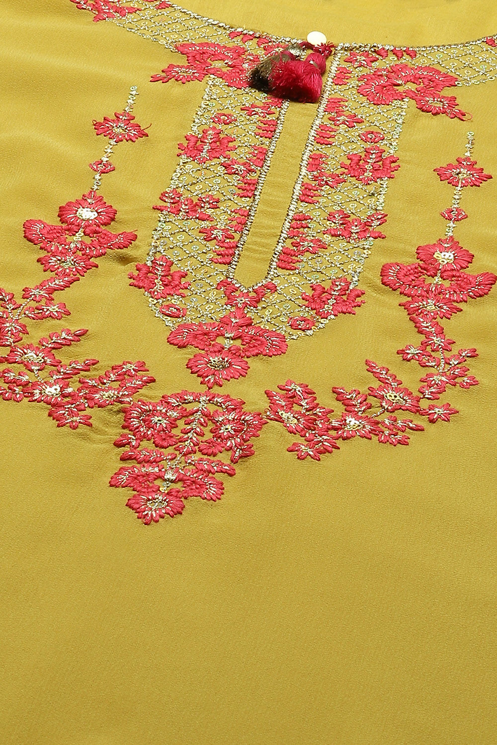 Lime Green Cotton Blend Straight Kurta image number 1