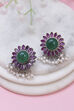Green Pink Brass Drop & danglers image number 0
