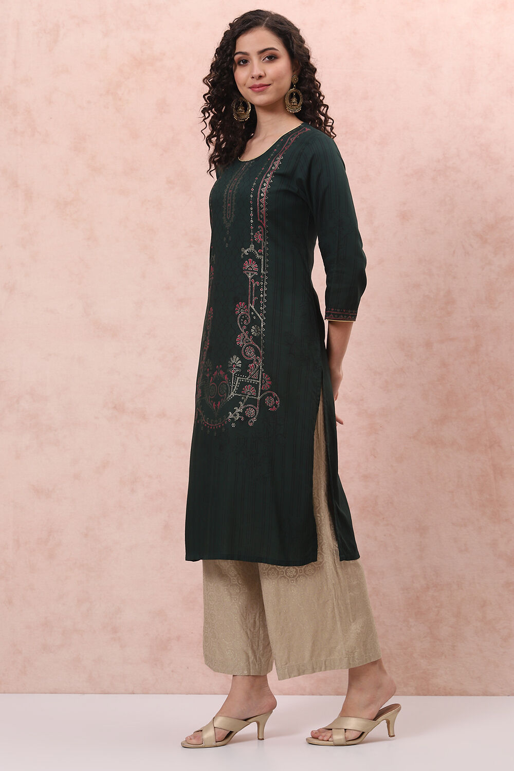 Phalsa LIVA Straight Kurta image number 0