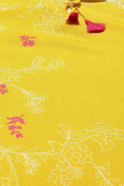 Yellow LIVA Straight  Kurta Pants Set image number 1