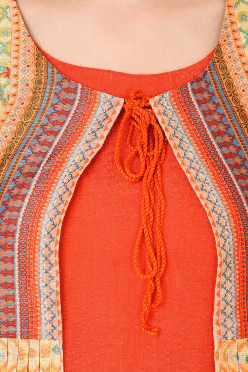 Orange Straight Polyester Indie Top image number 6