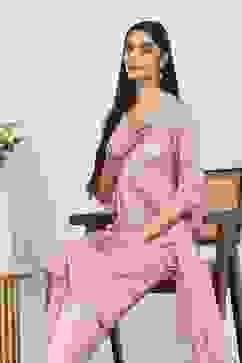 Pink Cotton Straight Suit Sets image number 6