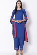 Blue Viscose Straight Kurta image number 2