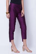 Purple Poly Cotton Slim Pants image number 2