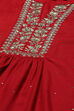 Red LIVA Straight Printed Kurta Palazzo Suit Set image number 1
