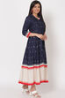 Navy Blue Cotton Flex Dress image number 0