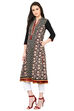Black Flared Cotton Kurta image number 3