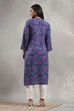 Blue Viscose Rayon Printed Straight Kurta image number 3
