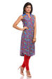 Blue Straight Cotton Kurta image number 2