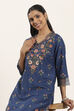Blue Viscose Rayon Straight Kurta Pants Set image number 7