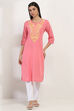 Coral Viscose Blend Straight Kurta image number 5
