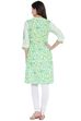 Green Cotton A-Line Kurta image number 4